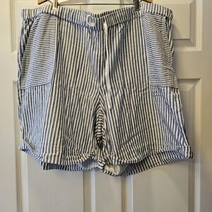J. Jill Blue and White Striped Women Shorts